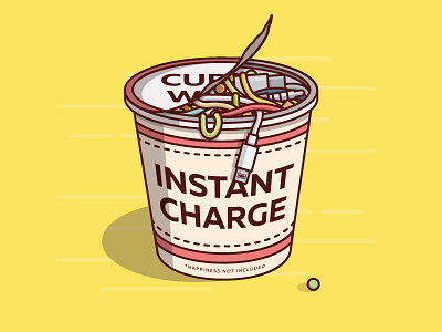 Instant Charge cup of noodles food happy impulse happyimpulse noodles pasta tech wires