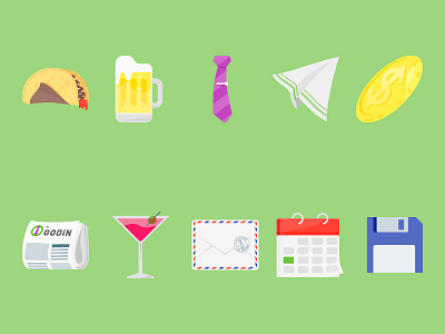 Godinez Culture Iconset color design flat godinez icons iconset illustration