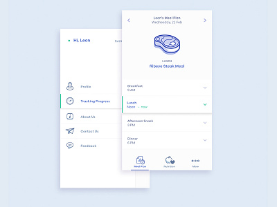 Food Coach Screens app clean food green icon illustration menu nutrition purple screens ui ux