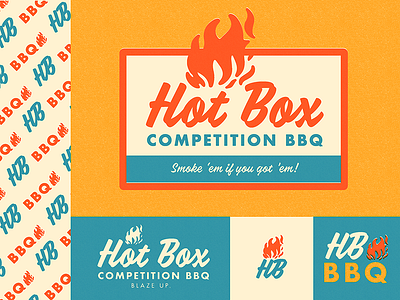 Hot Box BBQ bbq branding color design illustration kansas city letter logo pattern type typography vector