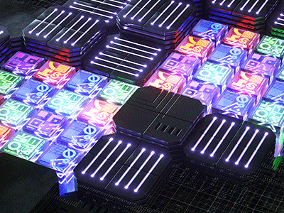 The Grid 3d black c4d cinema 4d dark design gif lights neon octane render sci fi