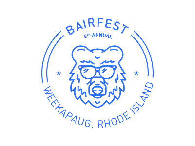 BAIRFEST badge bear crest fest party stamp star sunglasses
