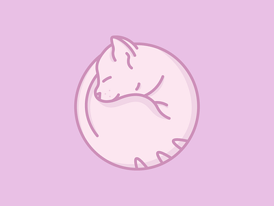 Sleepy Friday animal cat flat illustration line nap pet sleep