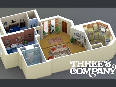 Three's Company Apartment 3d 70s apartment retro