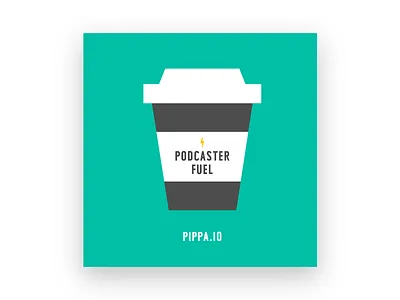 Podcaster Fuel Sticker coffee flat design iconography pippa podcast podcasting sticker