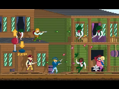 Sunset Riders Homage 80s 8bit arcade character design cowboy design flat game illustration logo pixel