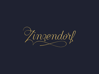 Zinzendorf WIP branding design lettering logo script spencerian