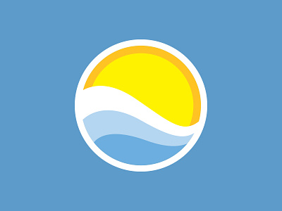 Wing Park Family Aquatic Center - Mark aquatic center logo mark pool simple stylized summer sun water waves