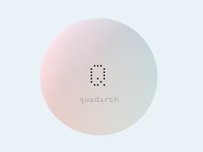 Quadarch crypto fund dot matrix hedge fund identity logo quadarch typography