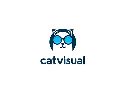 Catvisual Logo branding cat identity logo logo design mark symbol typography