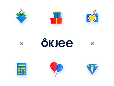 okjee balloon calculator camera design diamond icon pot present ui