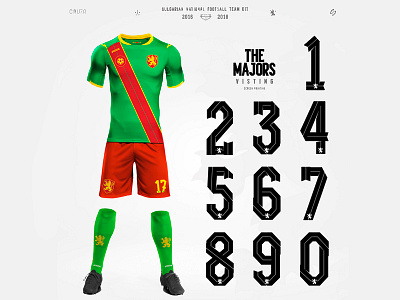 The Majors bulgarian font football kit numbers soccer sport typography.