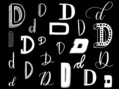 Letter D 23 ways art brush brushpen calligraphy challenge letter lettering