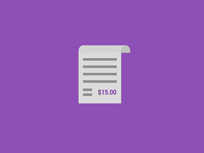 100 DAYS OF ICONS | DAY 76: HANDY RECIEPT 100 days challenge cash finance flat purple groceries icon design receipt uiux