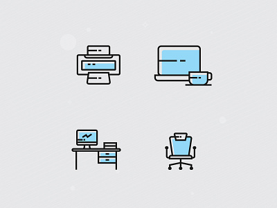 Office Icon adobe design flat graphic icon illustration illustrator office