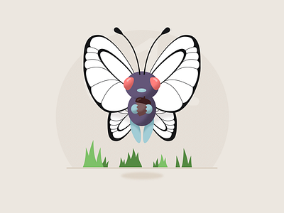 012 Butterfree 100days illustration pokemon sketch vector