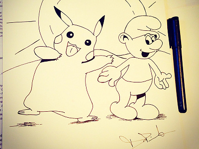 Pokemon x Smurfs artist cartoon network character design draw drawing illustration illustrator kids books artist