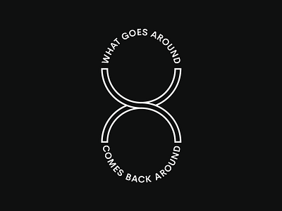 Karma Typography black bold infinity karma loop typography white