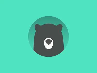 Beary Bearington animal bear flat logo simple