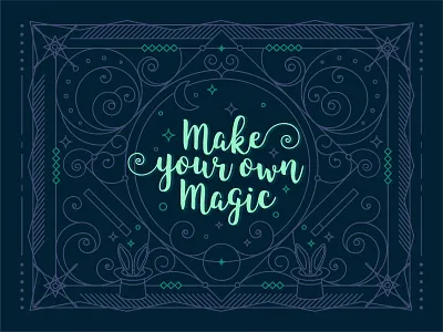 Make Your Own Magic design illusion magic magical magician rabbit spell typography wand wizard