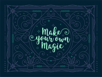 Make Your Own Magic design illusion magic magical magician rabbit spell typography wand wizard