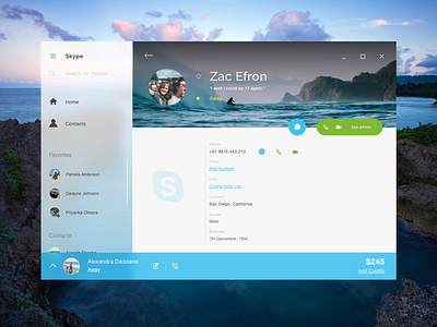 Daily UI #006 - Skype Profile Page Redesign u/ MS Fluent Design daily ui fluent design microsoft microsoft fluent design profile profile page skype