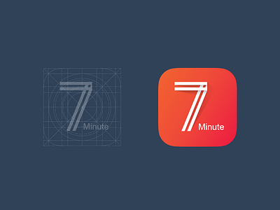 7 Minute Workout iOS App Icon daily day fitness goals health run workout
