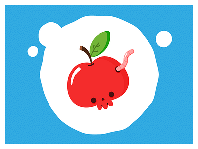Skapple apple character crapple design pattern shiny skapple skull worm