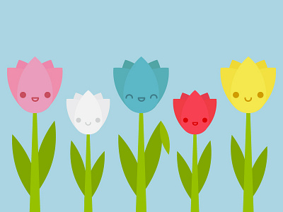 Tulips cute garden kawaii tulips