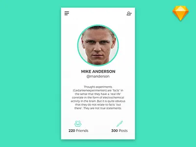 Profile View freebie profile sketch social ui