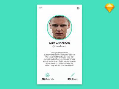 Profile View freebie profile sketch social ui