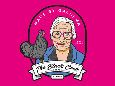 Made By Grandma - The Black Cock Porter ale beer enappstudio grandma label made by grandma micro brewery pale ale sticker