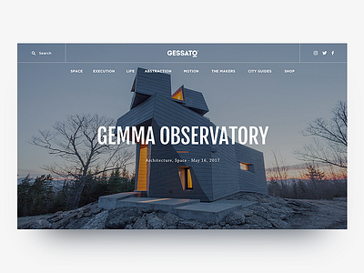 Gessato Blog Redesign - Hero Home Page architecture blog fashion freelance furniture interaction interior interior design magazine photo style ui ux web website