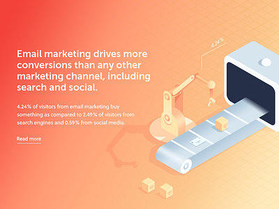 Email Marketing Statistics - Maileden 3d animation gif illustration isometric landing minimal mockup phone web