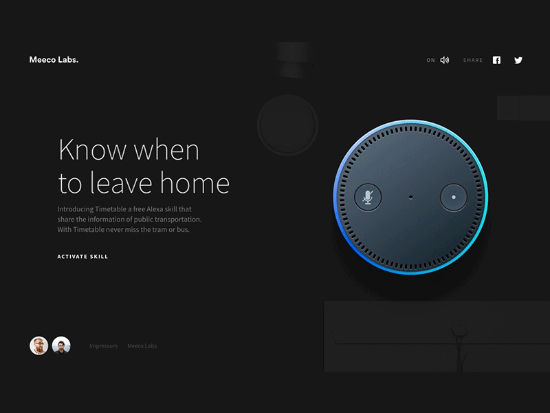 Timetable website - Amazon Echo, Skill alexa amazon amazon echo framer landingpage motion onepage responsive ui ux website