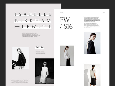 Fashion Website Layout clean design fashion grey minimal minimalist minimalistic serif simple typeface white whitespace