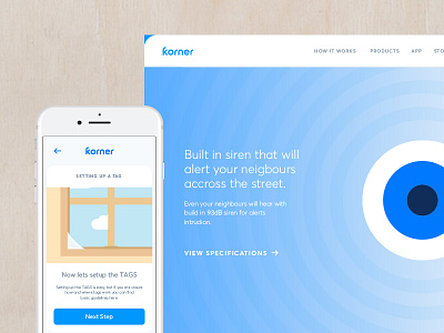Korner Product Page / Website / UI / UX / APP app illustration korner logo product safe security smart tag ui ux wordmark