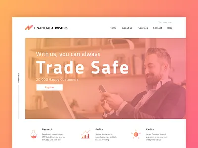 Financial Advisor - Landing Page financial icons landing page landingpage layout stock website