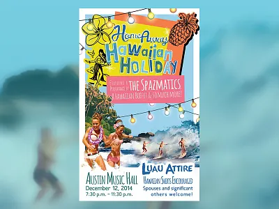 HomeAway Hawaiian Holiday Party Poster hawaii homeaway poster travel typography