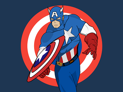 Captain America avengers captain america character design chris evans flat design marvel sketch app