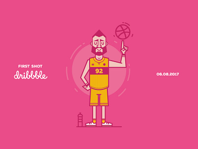 Hello Dribble! clean flat graphicdesign icon illustration minimal