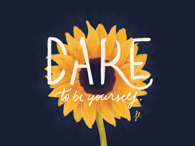 Dare - Flattering brush custom type lettering photoshop sans serif script sunflower