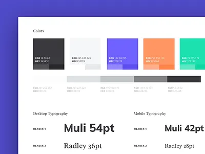 Pename Styleguide color style guide typography