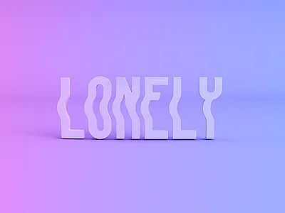 Lonely 3d blue c4d character design graphicdesign illustration render visual vray