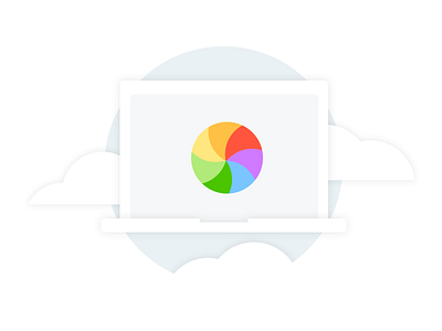 Kustomer 404 Illustration 404 clean color design flat illustration macbook spinning wheel of death ui visual