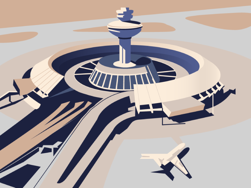 Example of Soviet Modernism: Zvartnots airport, Armenia