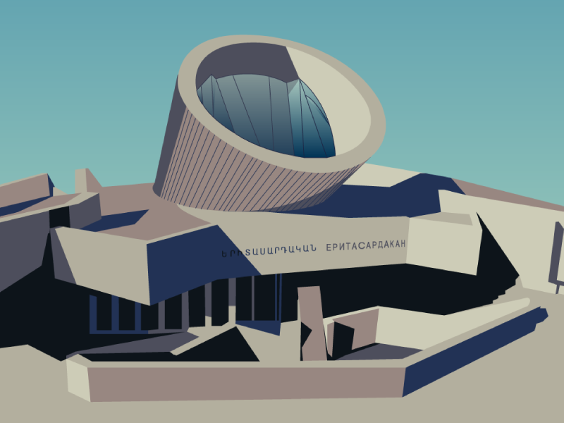 Example of Soviet Modernism: Youth Metro Station in Yerevan, Armenia