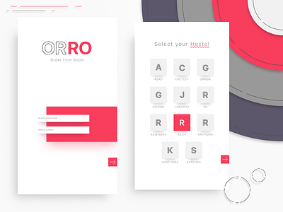 Login Screen | Order from Room Hostel App (Part-1) app cards food hostel login online order room signup ui ux