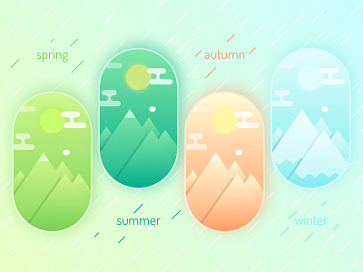 One year's change in color cloud color gradient mountain season sun