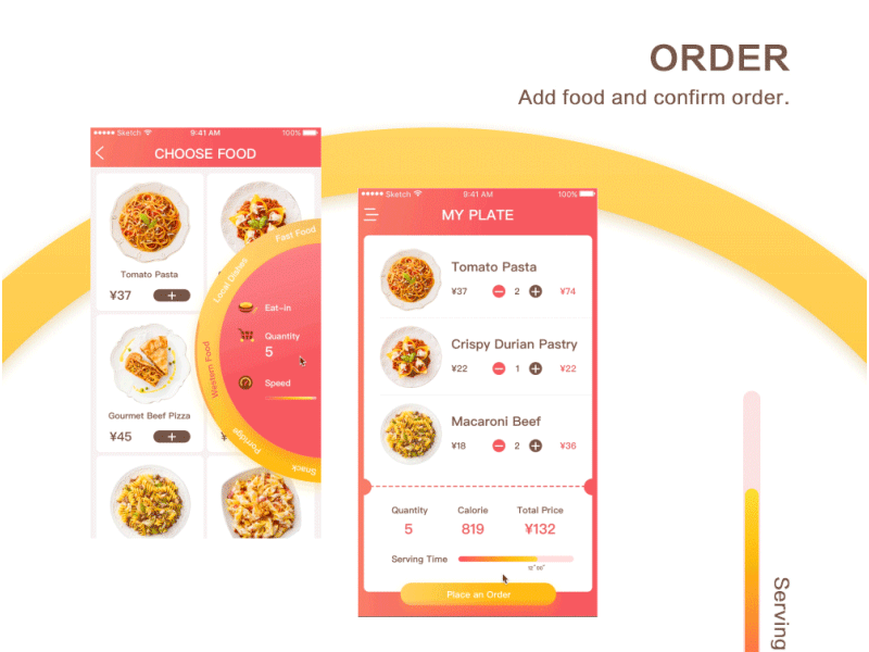 Acacia Food4 color delicious design dynamic exercise interactive ui